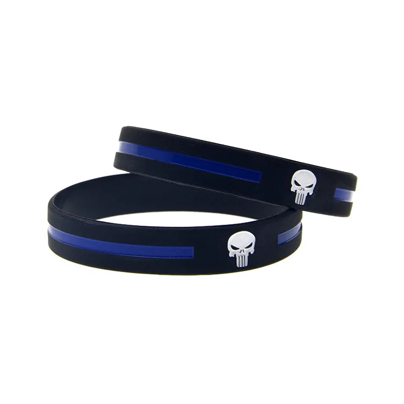 Thin Blue Line Silicone Wristband