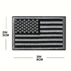 USA Flag Embroidered Patch Set