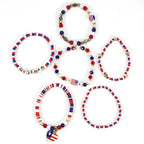 Patriotic USA Bead Bracelet Set