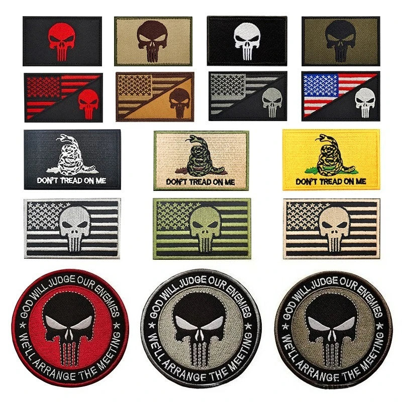 Don't Tread On Me Skull Iron-On Patch