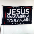 Jesus & American Flag Outdoor Banner