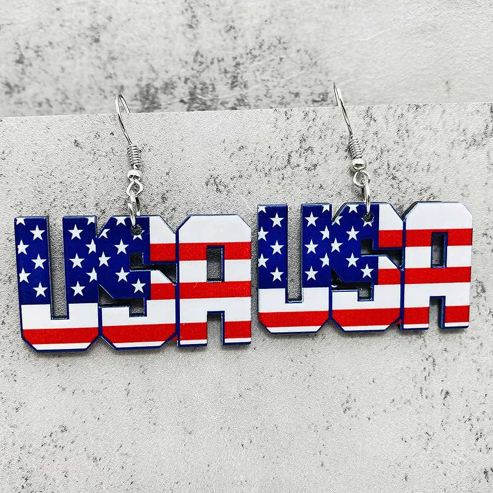 American Flag Patriotic Earrings