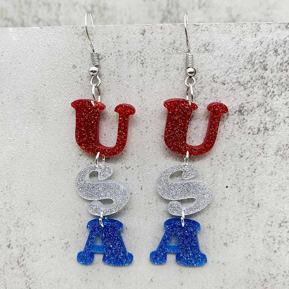 American Flag Patriotic Earrings