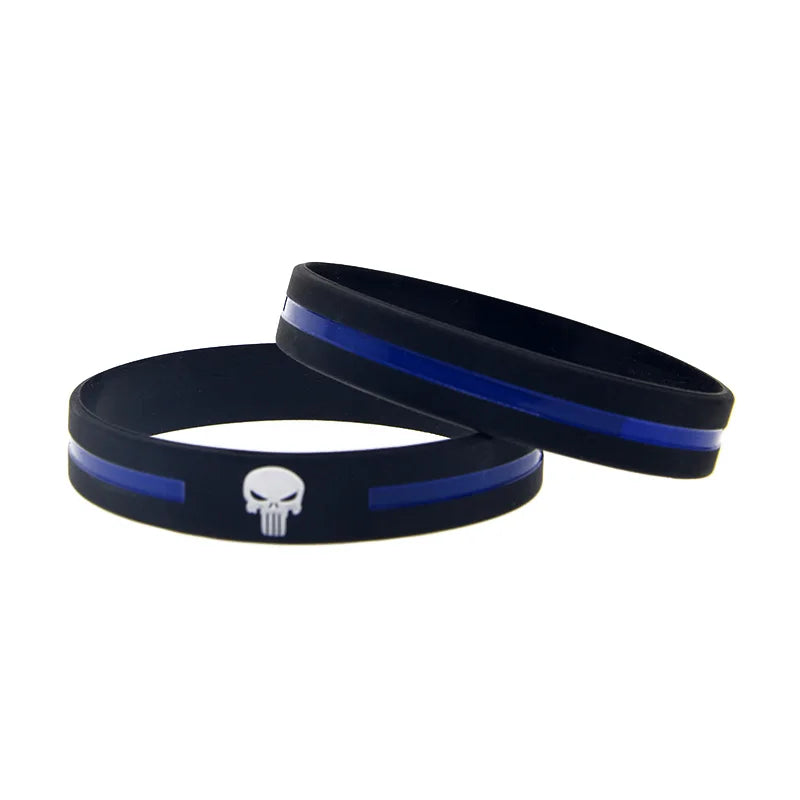 Thin Blue Line Silicone Wristband