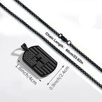 USA Flag Bible Verse Steel Necklace