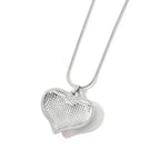 USA Flag Crystal Heart Pendant Necklace