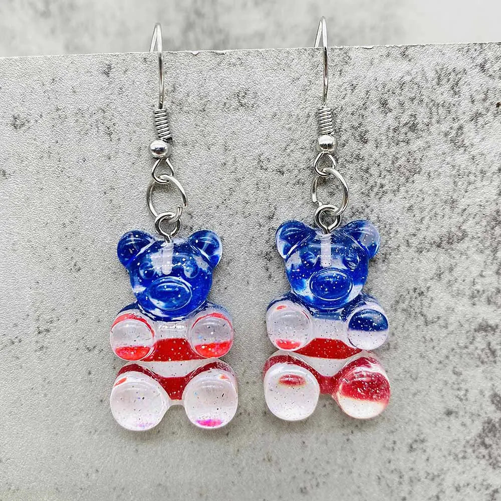 American Flag Patriotic Earrings