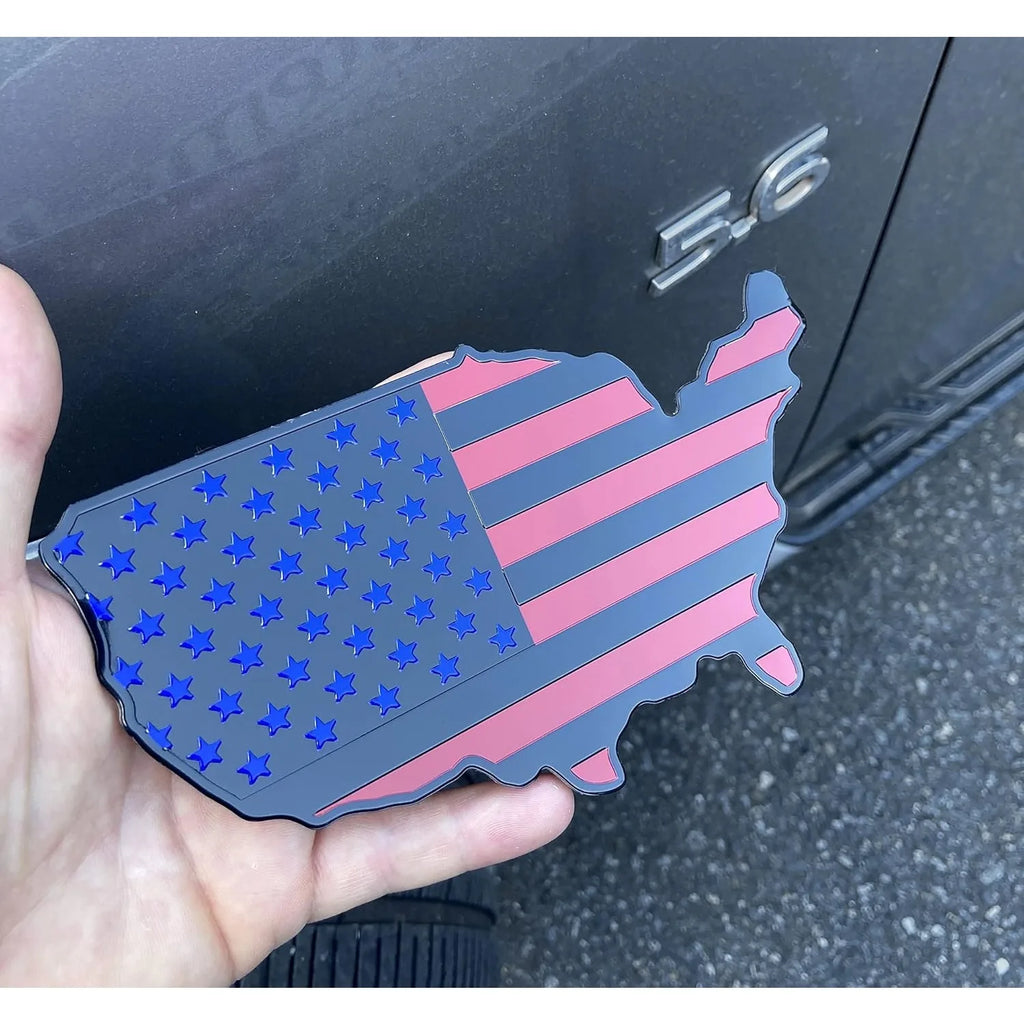 USA Black Flag Map Emblem