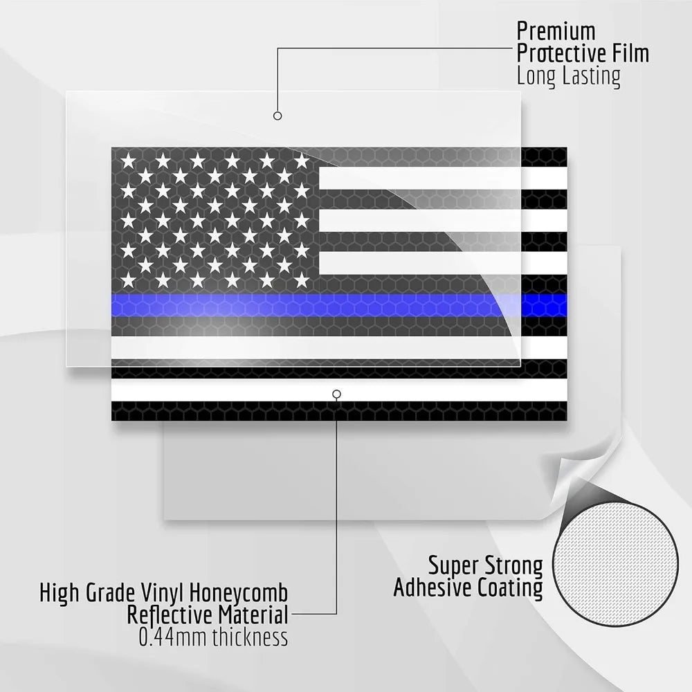 Thin Blue Line Reflective Decal Set