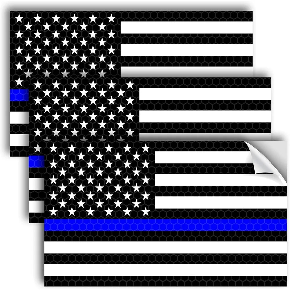 Thin Blue Line Reflective Decal Set