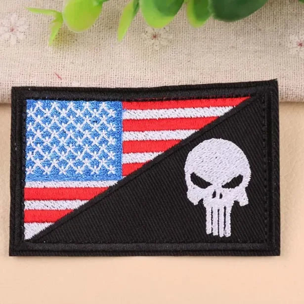 Don't Tread On Me Skull Iron-On Patch