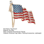 Waving USA Flag Enamel Brooch