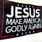 Jesus & American Flag Outdoor Banner