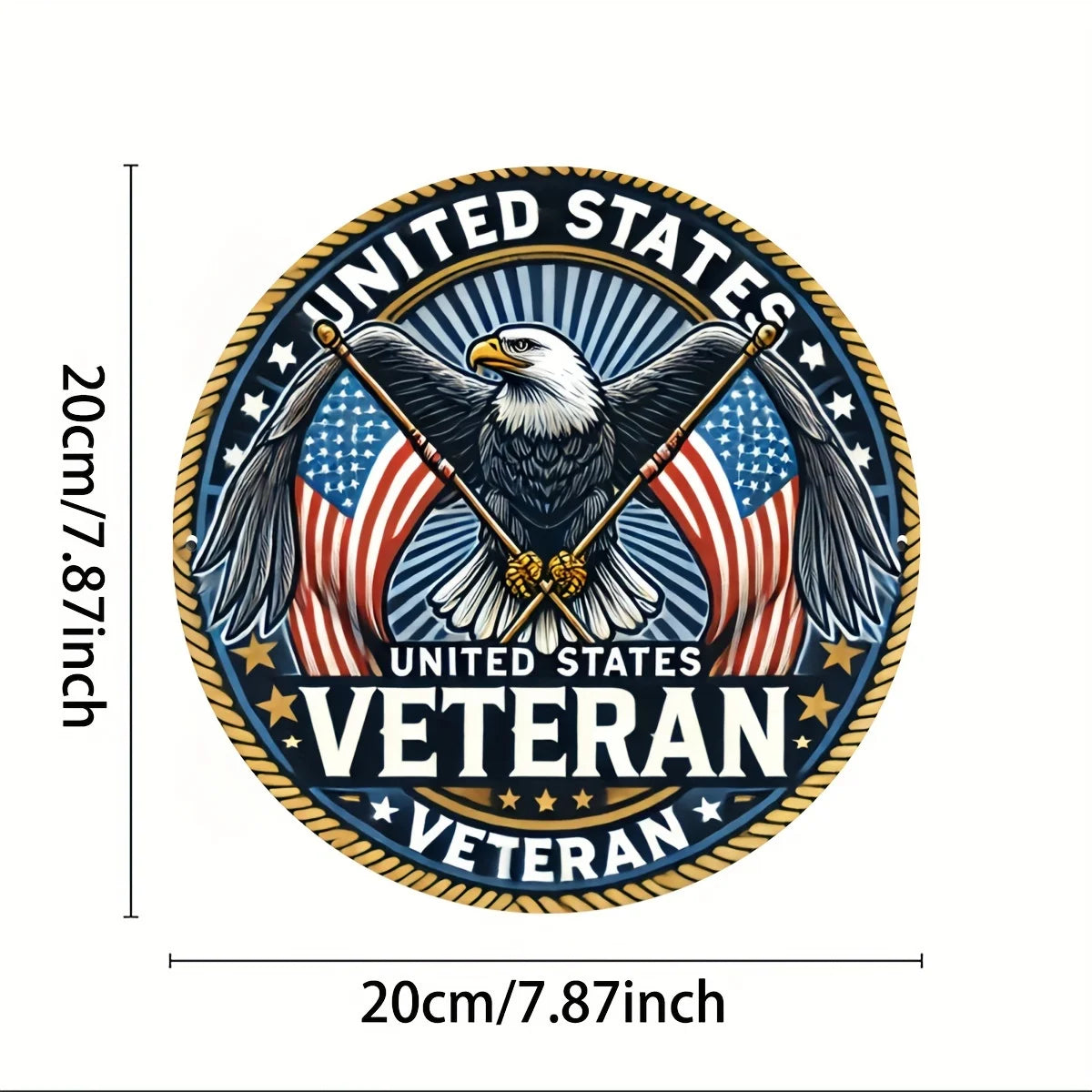 Patriotic Eagle & Flag Vintage Tin Sign