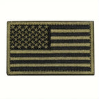 USA Flag Embroidered Patch Set