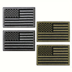 USA Flag Embroidered Patch Set
