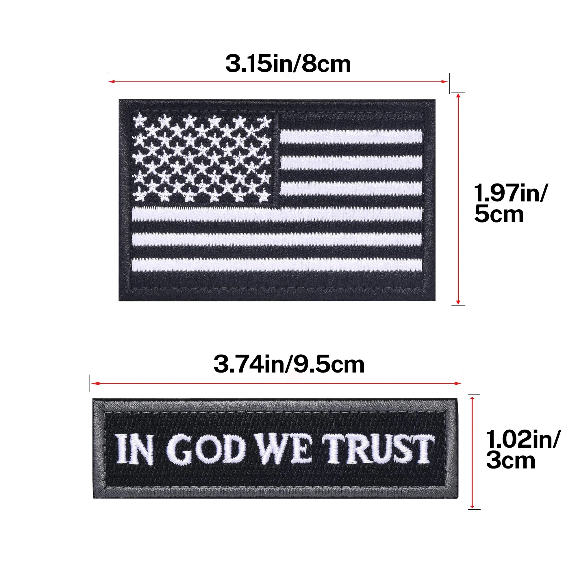 In God We Trust Flag Patch Set