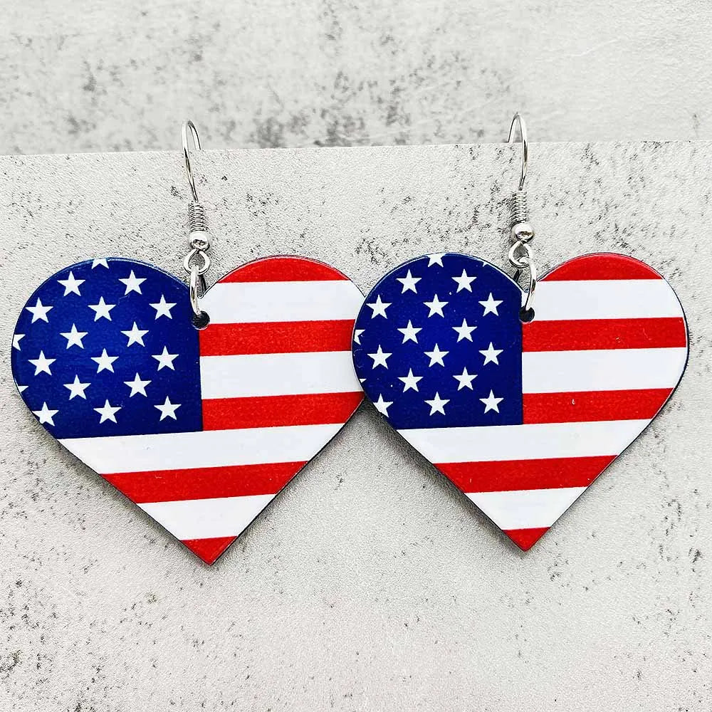 American Flag Patriotic Earrings