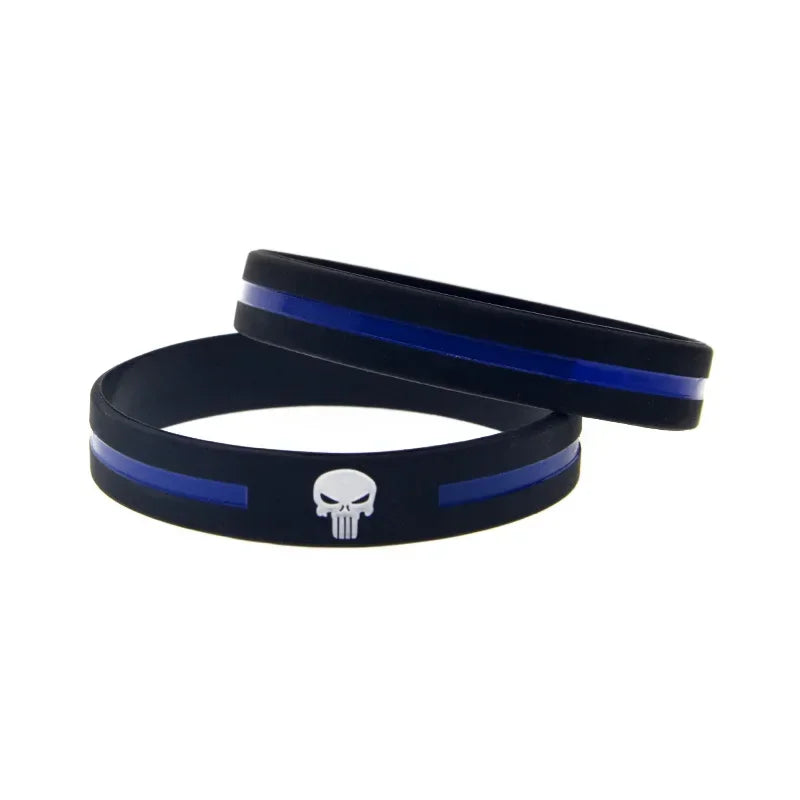 Thin Blue Line Silicone Wristband