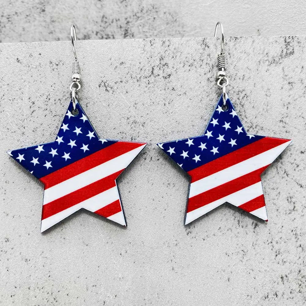 American Flag Patriotic Earrings