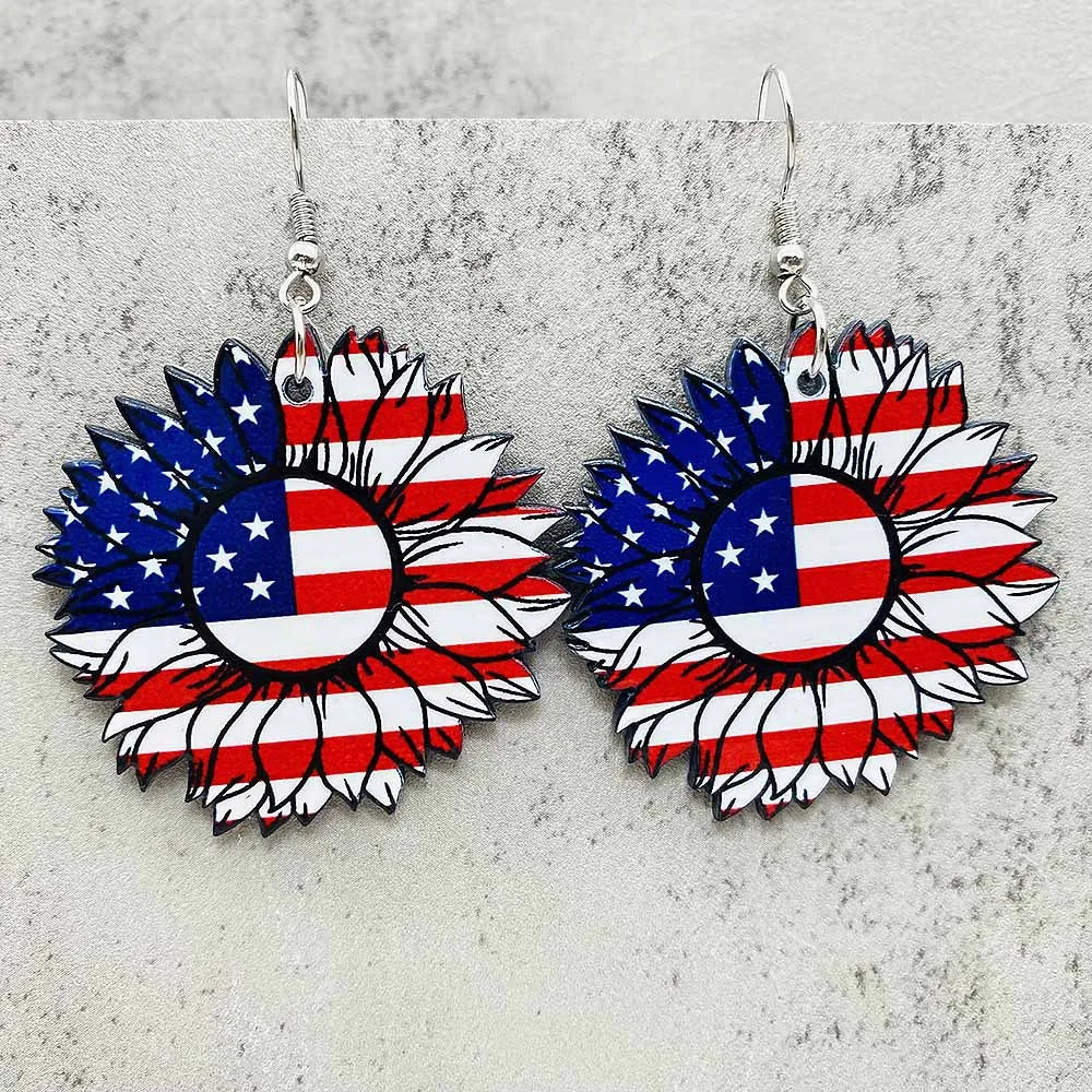 American Flag Patriotic Earrings