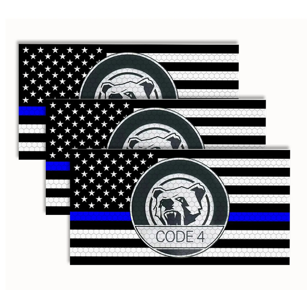Thin Blue Line Reflective Decal Set