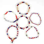 Patriotic USA Bead Bracelet Set