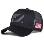 American Flag Embroidered Trucker Cap