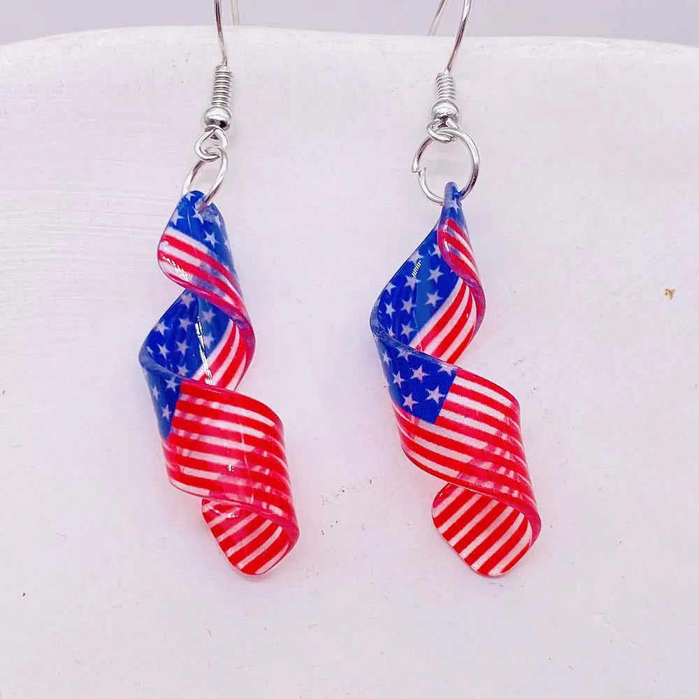 American Flag Patriotic Earrings