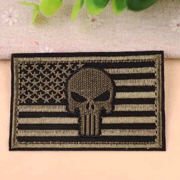 Don't Tread On Me Skull Iron-On Patch