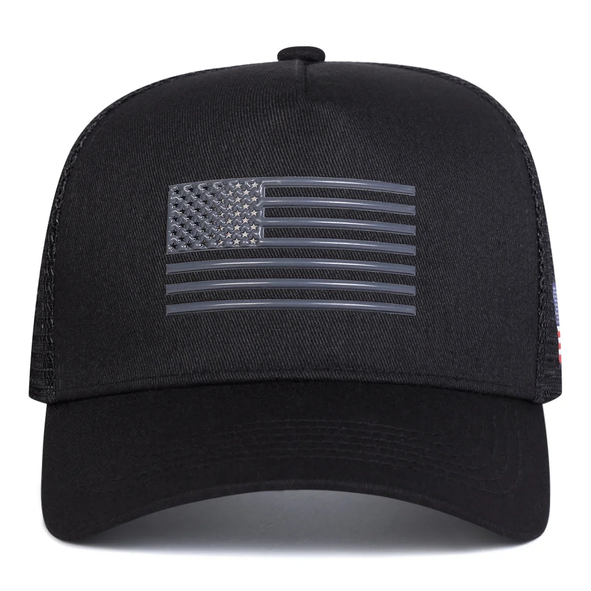 American Flag Embroidered Trucker Cap